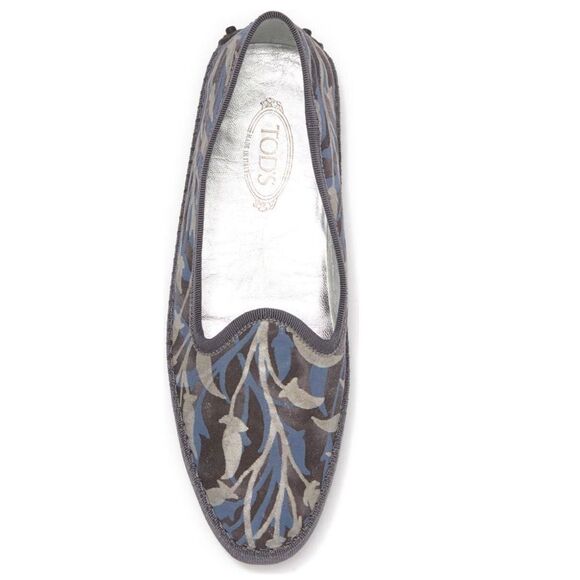 Tod’s Tess Patterned Slip-On Flats, Antracite, New, Size EU 37.5 - Picture 4 of 12
